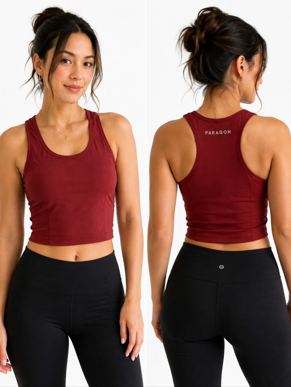 Paragon Fitwear Cropped Athletic Tank Top Womenโs Burgundy Red Size S Workout